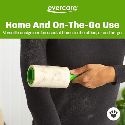 Evercare Pet Lint Roller Refill, Manual Operation, 60 Sheets per Roll, 6 Count Refill Pack for Pet Hair Removal, Green
