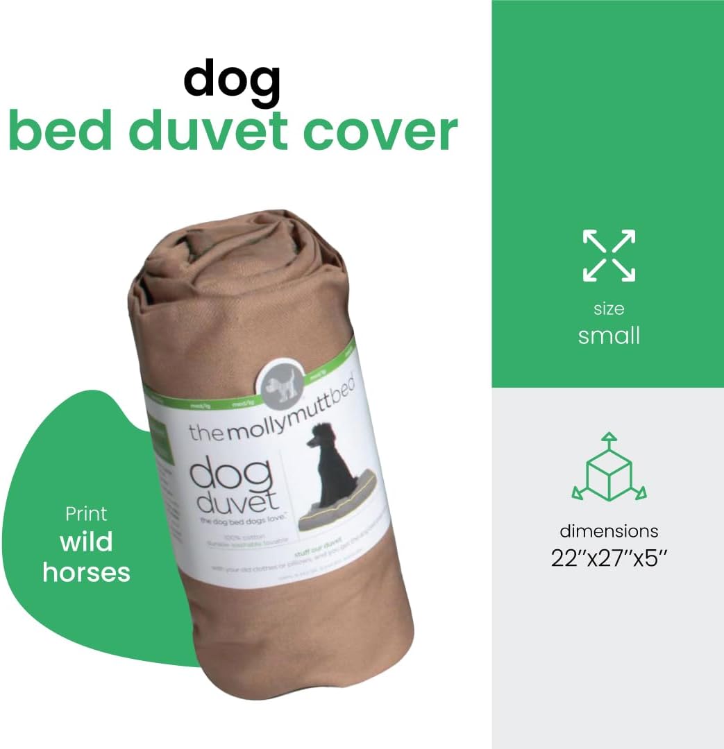 Molly Mutt Medium to Large Dog Bed Cover- Forever Young Print - Measures 27”X36”X5’’ - 100% Cotton - Durable - Breathable - Sustainable - Machine Washable Dog Bed Cover (Dd82b)