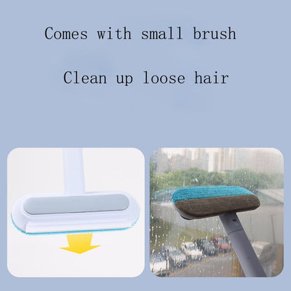Multi Function Pet Hair Remover Broom Reusable Cat and Dog Hair Remove Brush with Handle for Carpets, Rugs, Couch, Tile Window Screens Easy Clean Tool