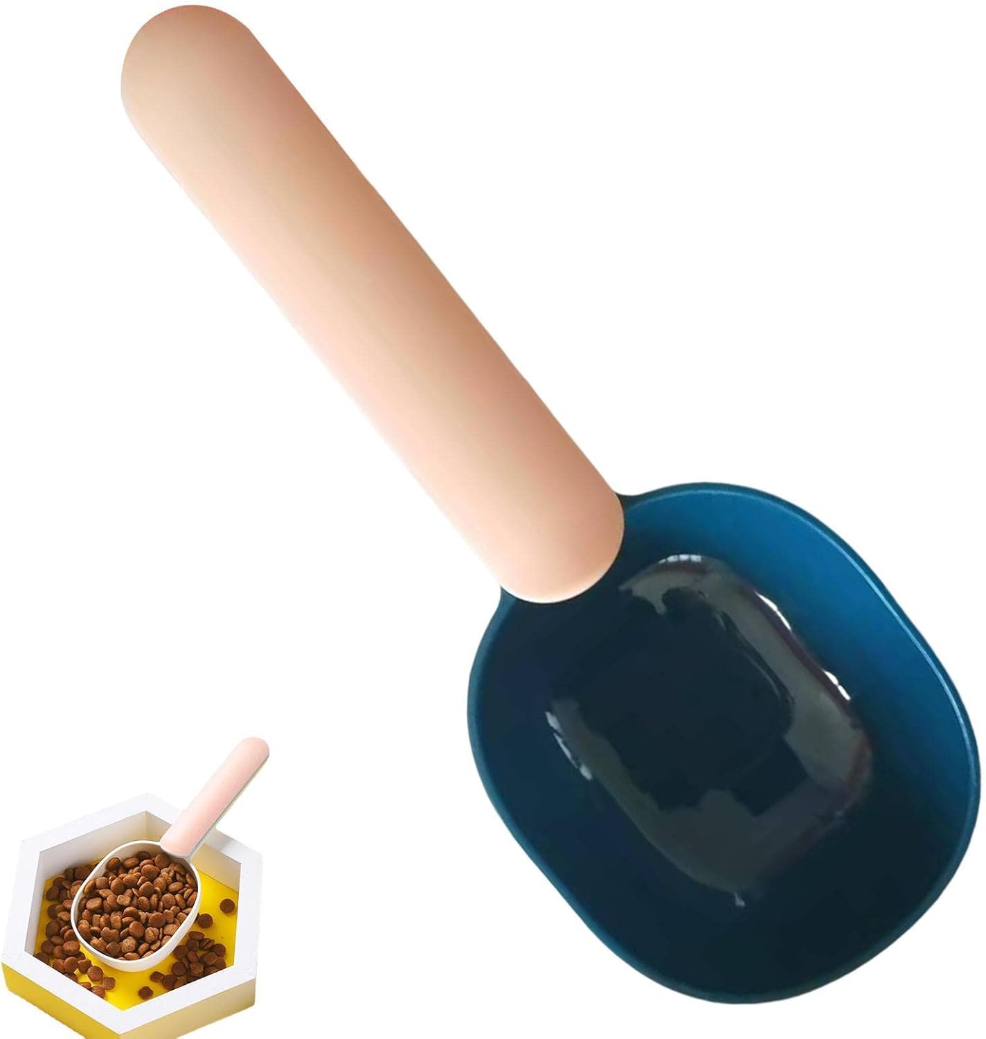 Cat Food Scoop - Multi-Function Feeding Scoop Spoon with Sealing Bag Clip,Pet Food Scoop with Comfortable Handle for Cat Dog, Long Handle with Clip for Dogs Cats Shakven