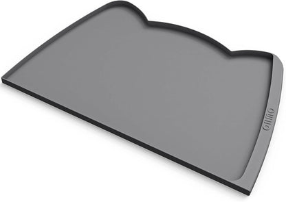 OHMO - Cat Food Mat, Silicone Pet Feeding Mat for Floor Non-Skid Waterproof Dog Water Bowl Tray, Easy to Clean Pet Placemat (Erythrinus, 18 * 9.8'')