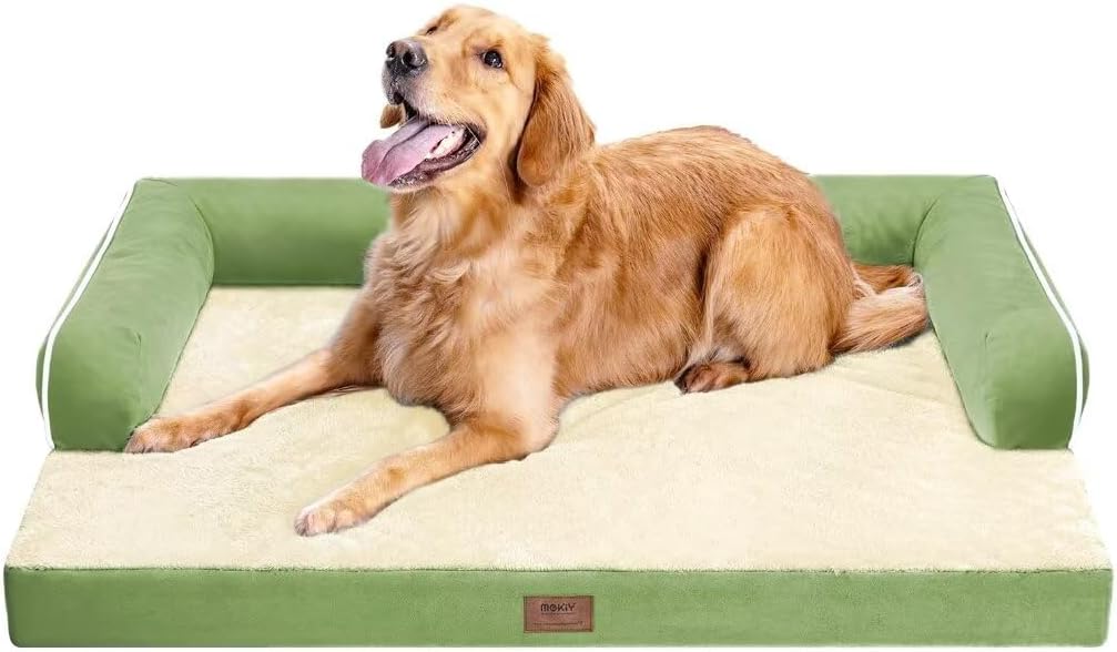 Large Dog Bed Orthopedic Washable - Beds Bolster - Medium XL XLarge Big Dogs - Memory Foam Couch Sofa - Waterproof with Removable Cover