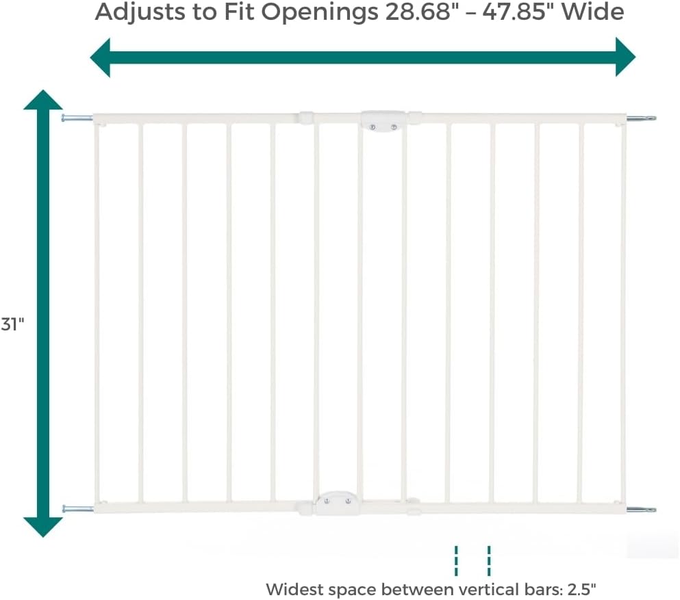 MyPet Windsor Walk Thru Pet Gate: 28.68" - 47.85" Wide Dog Gate. Hardware Mount, Dog Gates for The House, Cat Gate for Doorway. 31" Tall, Matte Bronze