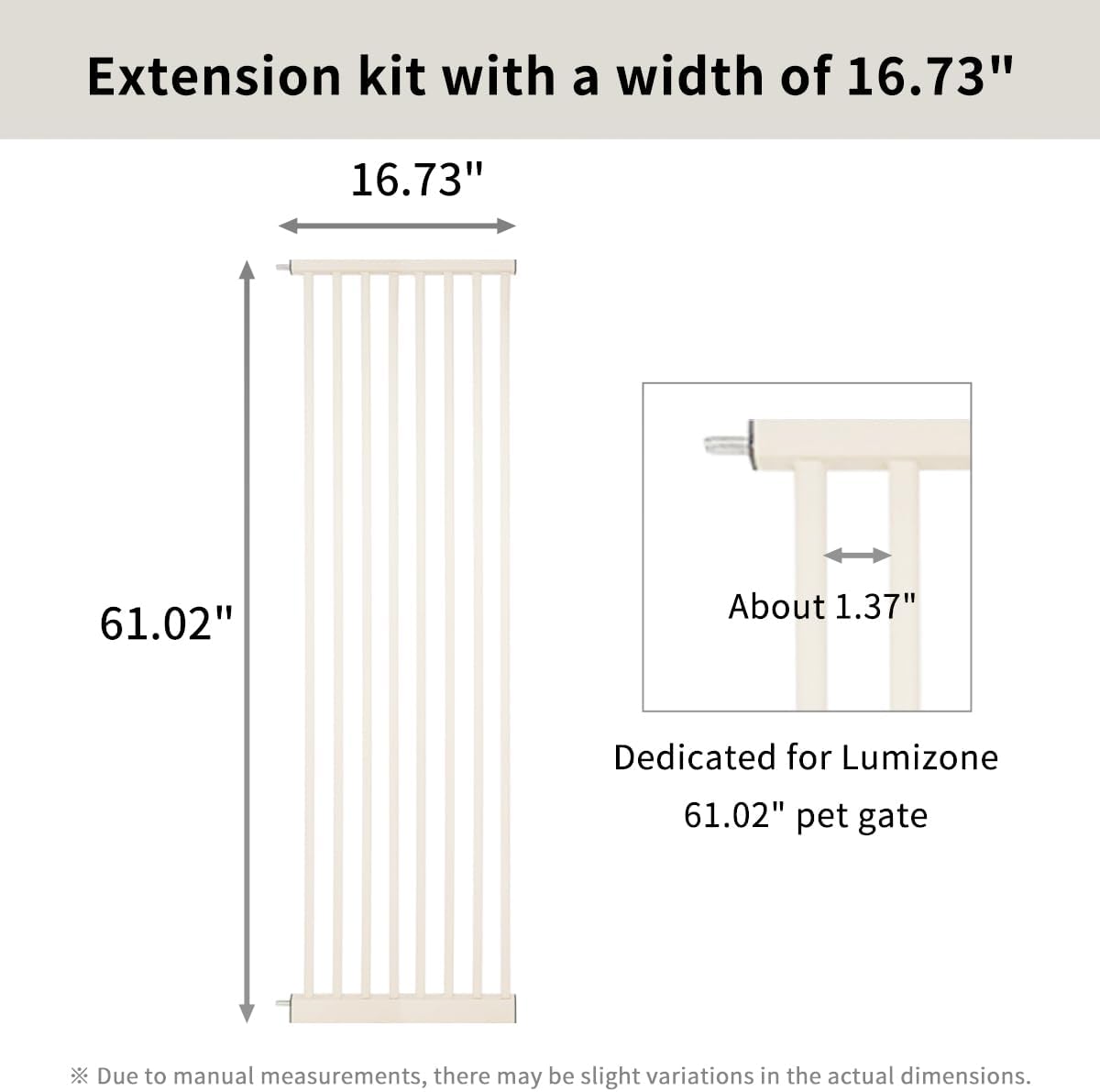 Lumizone Extra Tall Cat Gate 61.02" High Pressure Mounted Extra Wide 30.12"-34.05" (17Sizes) 1.37" Gap No Drilling Auto-Close Tall Pet Gate for Dogs (Black, 30.12"-34.05" W)