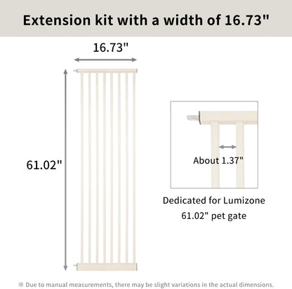 Lumizone Extra Tall Cat Gate 61.02" High Pressure Mounted Extra Wide 30.12"-34.05" (17Sizes) 1.37" Gap No Drilling Auto-Close Tall Pet Gate for Dogs (Black, 30.12"-34.05" W)