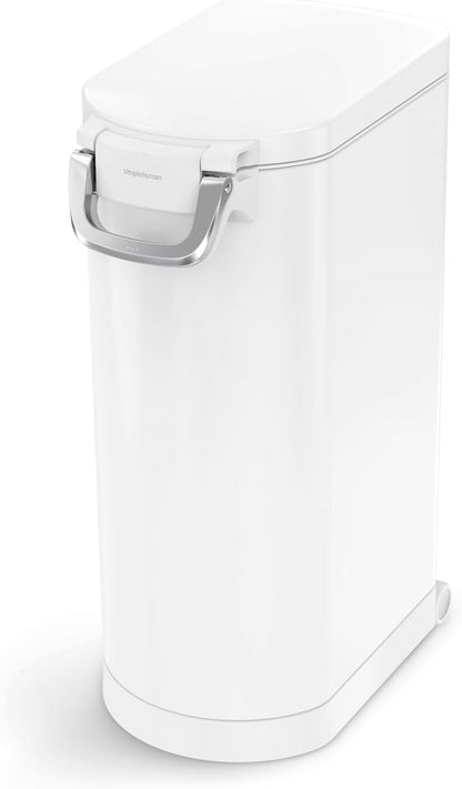 simplehuman Large Pet Food Storage Container, Holds 30-35 lb / 14-16 kg of Dry Dog Food, Cat Food, or Bird Seed, Airtight Lock-Tight Lid with Magnetic Scoop, BPA-Free, Brushed Stainless Steel