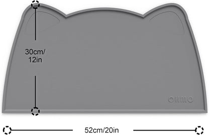 OHMO - Cat Food Mat, Silicone Pet Feeding Mat for Floor Non-Skid Waterproof Dog Water Bowl Tray, Easy to Clean Pet Placemat (Erythrinus, 18 * 9.8'')