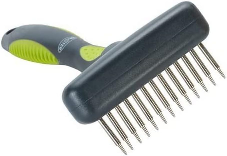Kruuse Buster Flexible Undercoat Rake 20 Long Pins for Dogs – Gently Removes Loose Hair & Reduces Shedding