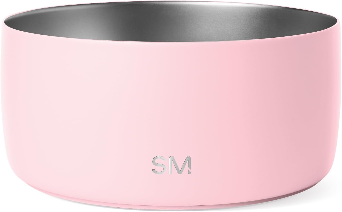 Simple Modern Stainless Steel Pet Water Bowl for Dogs & Cats | Reusable Insulated Stainless Steel Food Bowls for Dog Cat | No Tip No Slip BPA Free | Bentley Collection | Medium (32oz) | Almond Birch
