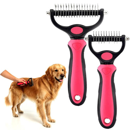 Deshedding Brush for Dogs and Cats: Undercoat Rake Pet Brush for Long Hair - Dematting Comb Removes Tangles Knots and Loose Fur, Grooming Tool for Thick Coats (blue, L)