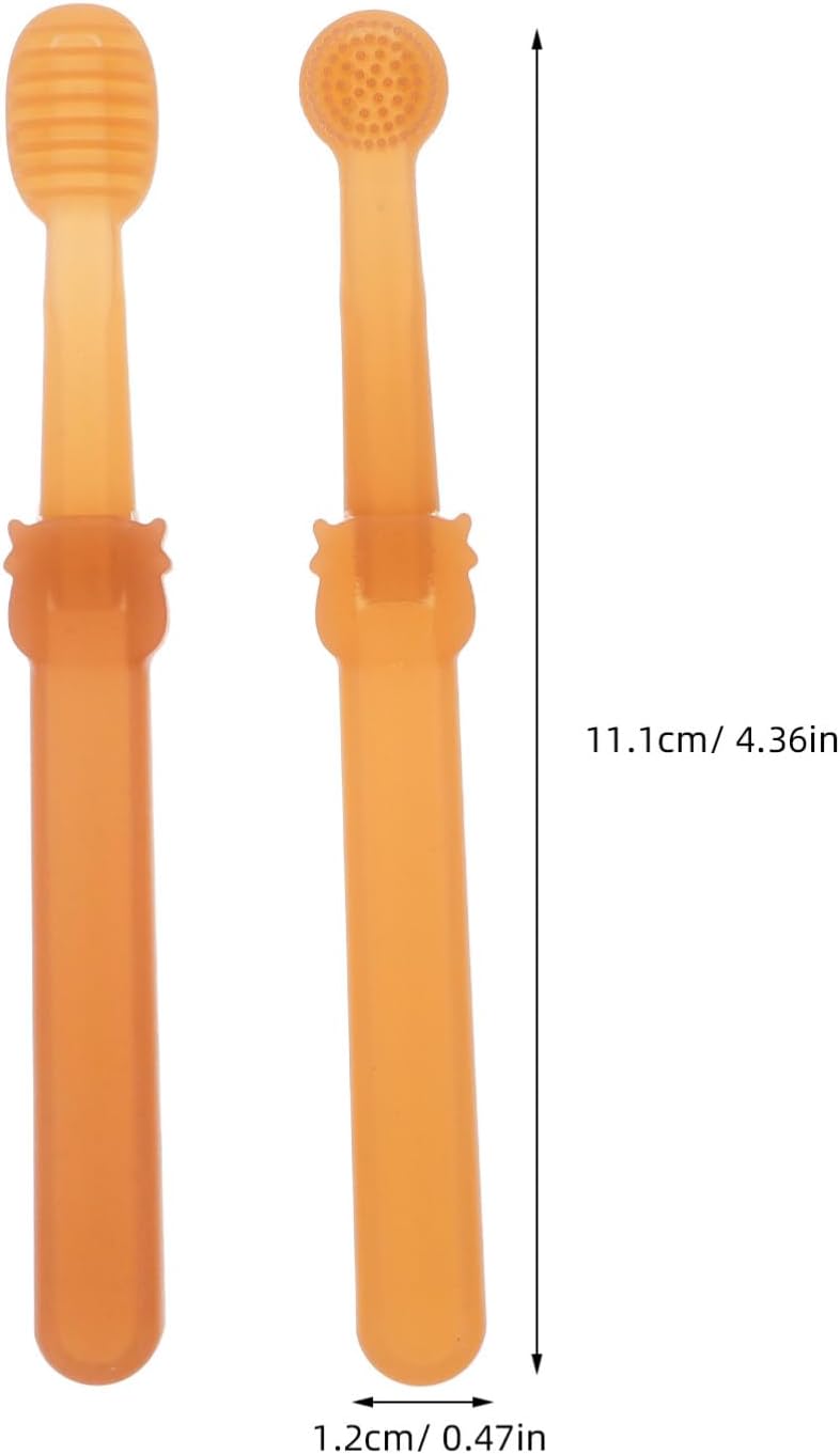 1Set Silicone Toothbrush for Cats and Dogs Double-Headed Pet Toothbrush Kit Soft Material for Gentle Cleaning for Small Dogs and Puppies Promotes Oral Health