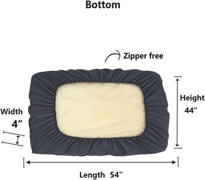 Grey Waterproof Dog Bed Slip Cover Dog Bed Liner Elastic 42 x 30 Inch