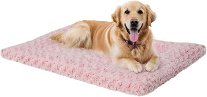 Washable Dog Bed Mat Ultra Soft Dog Crate Pad Comfy Fluffy Pet Kennel Beds Sleeping Mattress for Large Jumbo Medium Small Dogs, 36 x 23 Inch, Gray
