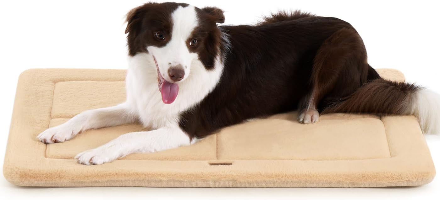 Made4Pets Dog Crate Pad Bed for Medium Large Dogs, Washable & Reversible, Anti-Slip Kennel Mat for Cozy Sleeping, Soft Fluffy Dog Bed for Indoor & Outdoor Use, 35"x23", Gray