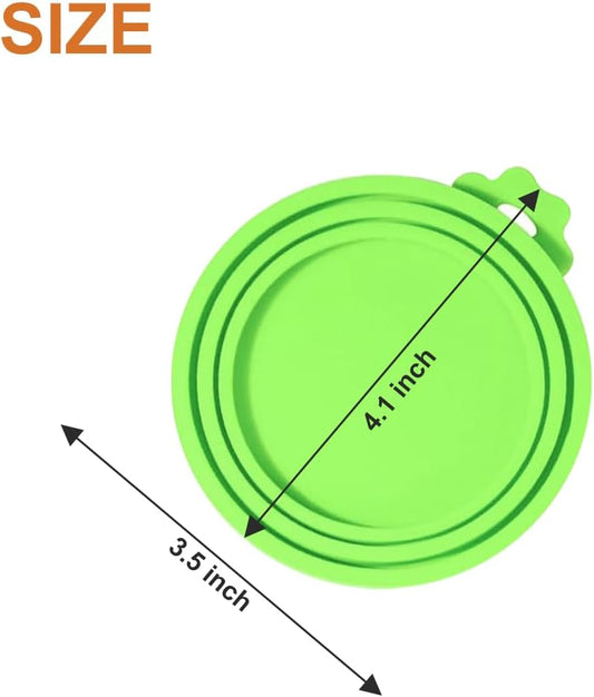 2-Pack Silicone Pet Food Can Lids – Universal Fit for Dog & Cat Food, One Lid Fits 2 Standard Can Sizes, Blue and Green