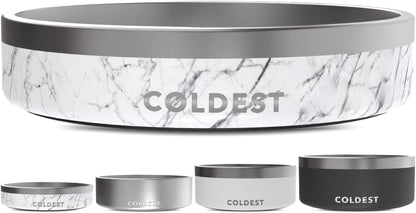 Coldest Dog Bowl - Anti Rust Metal, Non Slip, 3 Layers Insulated Stainless Steel Dog Bowls - Spill Proof & Heavy Duty - Water Bowl for Dogs, Cats & Pets, Dish Washer Safe (21 oz, Stealth Black)