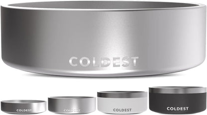 Coldest Dog Bowl - Anti Rust Metal, Non Slip, 3 Layers Insulated Stainless Steel Dog Bowls - Spill Proof & Heavy Duty - Water Bowl for Dogs, Cats & Pets, Dish Washer Safe (21 oz, Stealth Black)