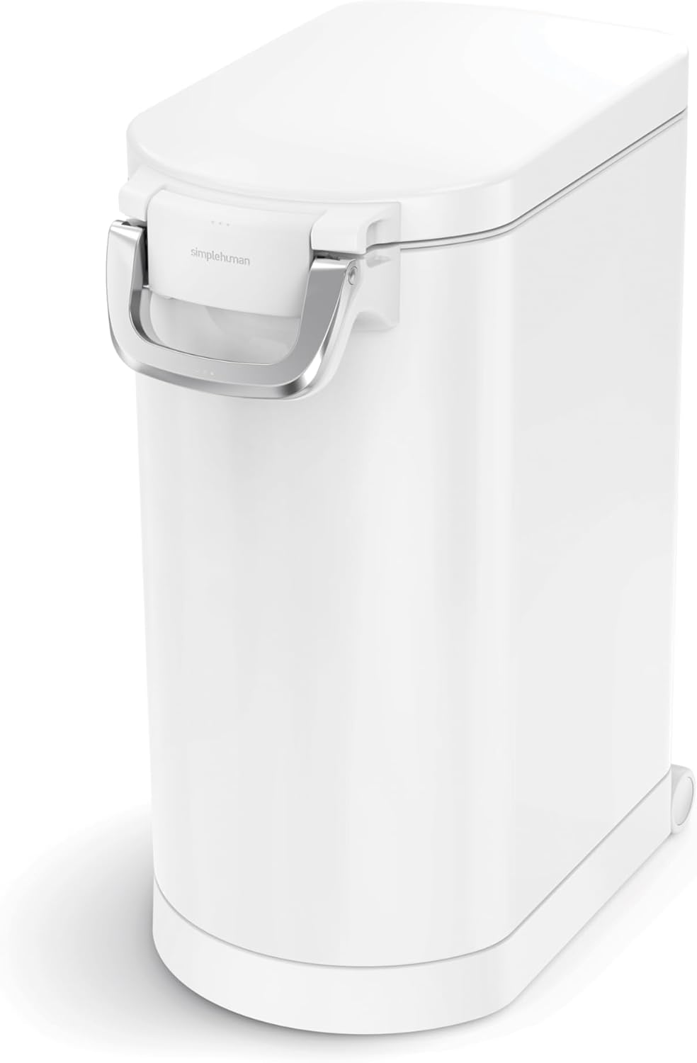 simplehuman Large Pet Food Storage Container, Holds 30-35 lb / 14-16 kg of Dry Dog Food, Cat Food, or Bird Seed, Airtight Lock-Tight Lid with Magnetic Scoop, BPA-Free, Brushed Stainless Steel