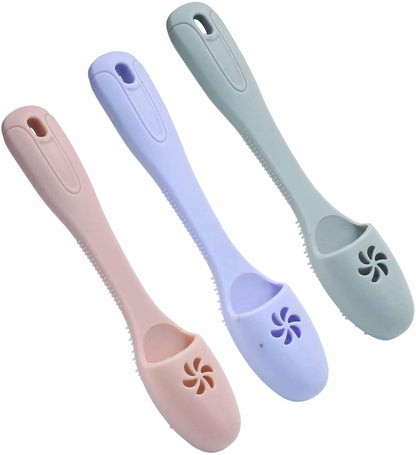 3 Pack Dog Finger Toothbrush, Food Grade Silicone Finger Toothbrush Soft Bristles for Gentle Cleaning(Green, Yellow, Blue)