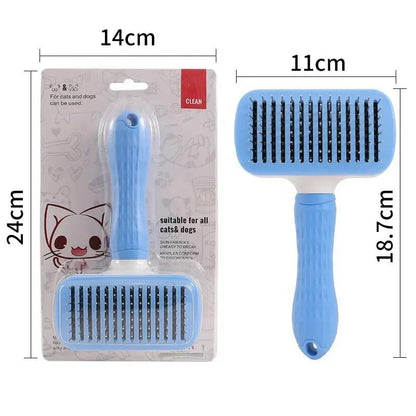 Self-Cleaning Slicker Brush, Dog Cat Bunny Pet Grooming Shedding Brush, Easy to Remove Loose Undercoat, Pet Massaging Tool Suitable for Pets with Long or Short Hair (Black)