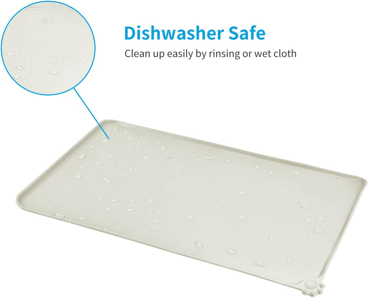 AUDWUD Silicone Waterproof Pet Feeding Mats,Anti Slip Bowl Pad,Dog Mat for Food and Water