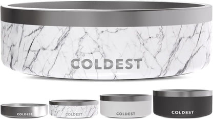 Coldest Dog Bowl - Anti Rust Metal, Non Slip, 3 Layers Insulated Stainless Steel Dog Bowls - Spill Proof & Heavy Duty - Water Bowl for Dogs, Cats & Pets, Dish Washer Safe (21 oz, Stealth Black)