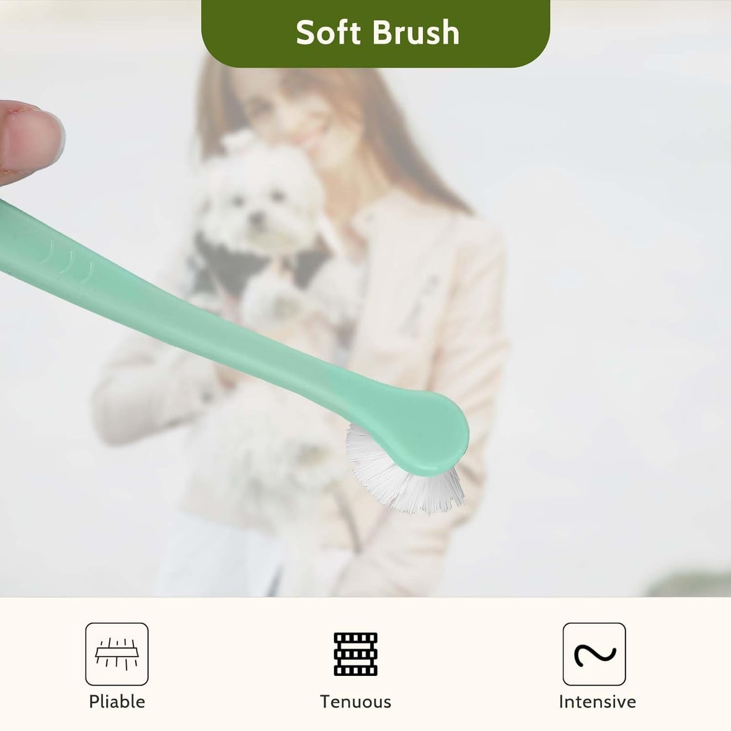 salbsever 4Pcs Dog Toothbrush Pet Toothbrush Soft Mini Cat Tooth Brush Puppy Tooth Brush, Travel Portable Mini Head Deep Clean Kit for Small Dog & Cat, Puppy, Kitten