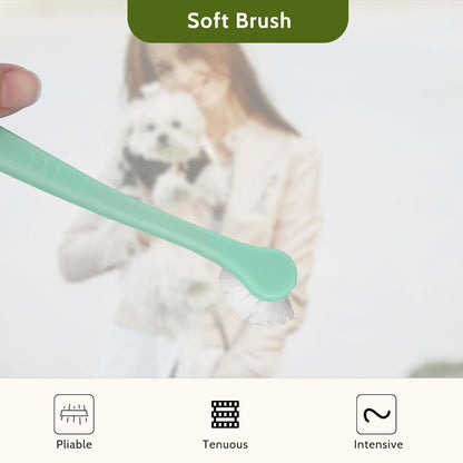 salbsever 4Pcs Dog Toothbrush Pet Toothbrush Soft Mini Cat Tooth Brush Puppy Tooth Brush, Travel Portable Mini Head Deep Clean Kit for Small Dog & Cat, Puppy, Kitten