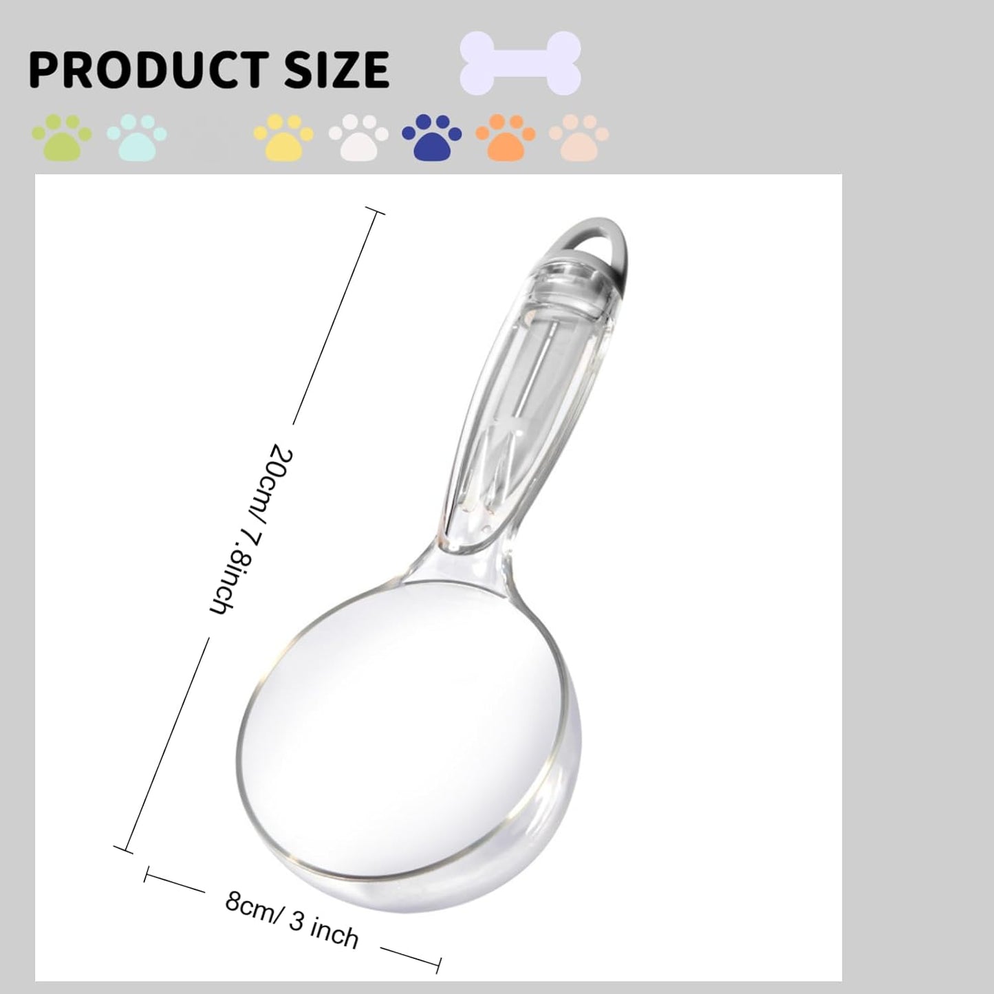 Pet Cat Dog Food Scoop, Dog Cup Capacity Cat Food Scooper With Sealing Clip, Puppy and Cat Coffee Bean, Flour Scoop Grey