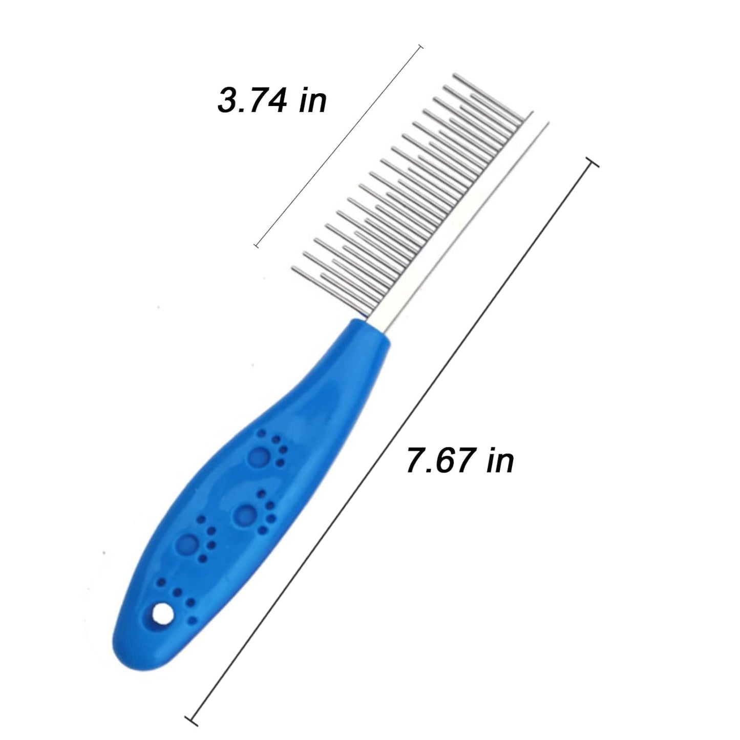 Dog or Cat Comb Grooming with Short and Long Teeth Dematting Knots Tangles Remover Combs Detangler Tool Suitable for Dogs Cats Poodle HorseStainless Steel Pin (Black)