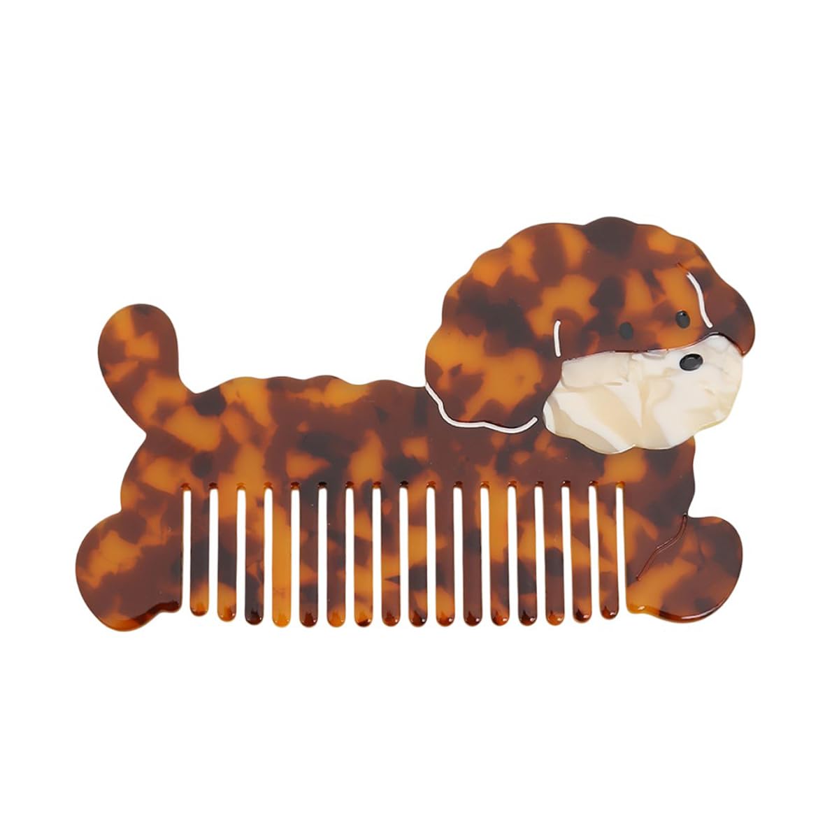 Cute Cap Dog Combs,Acetate Hair Comb for Women,Puppy Shaped Wide Tooth Comb for Curly & Thick Hair