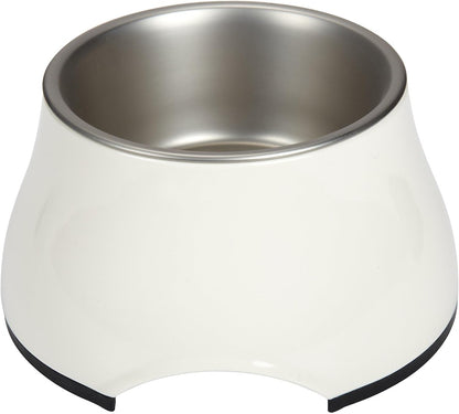 Dogit Elevated Dog Bowl, Stainless Steel Dog Food and Water Bowl for Large Dogs, White, 73753