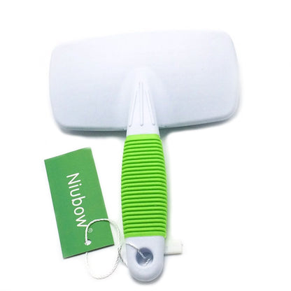 Professional Quality Pet Slicker Brush with Coated Pin Tips for Dogs & Cats - Gently Removes Mats & Loose Dead Hair Easily (Small, Green)