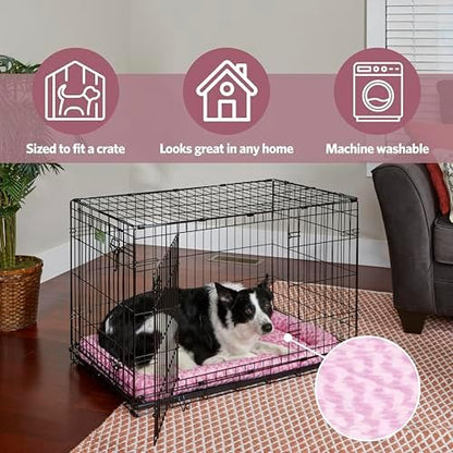 MidWest Homes for Pets QuietTime Dog Bed - White Fleece Bolster, Ultra-Soft and Machine Washable, Fits 24-Inch Crates and Carriers, for Small Breed Dogs