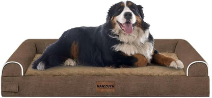 Large Dog Bed Orthopedic Washable: Beds Bolster XL Bed Large Big Dogs Memory Foam Couch Sofa Waterproof with Removable Cover