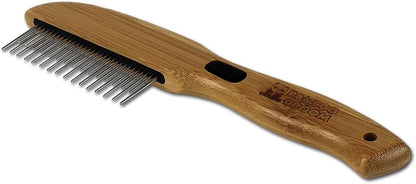 alcott Bamboo Groom Rotating Pin Comb with 41 Rounded Pins for Pets