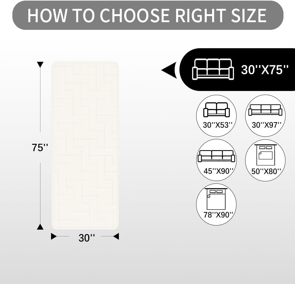 fuguitex Waterproof Dog Bed Cover Couch Cover, Anti-Slip Cat Mat Pet Pad Blanket for Sofa Chair Recliner Furniture Protrctor