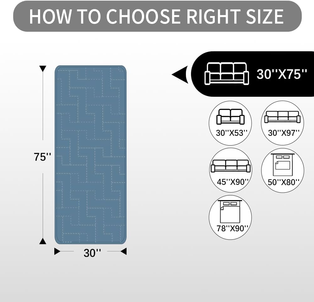 fuguitex Waterproof Dog Bed Cover Couch Cover, Anti-Slip Cat Mat Pet Pad Blanket for Sofa Chair Recliner Furniture Protrctor
