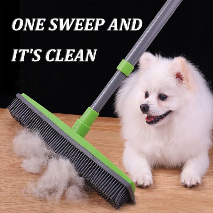 Pet Hair Broom,Multifunctional Rubber Cat and Dog Hairs,Silicone Hair Rake for Dog & Cat Hair, for Tiles, Wooden Floors, Carpets (B)