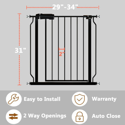 Fairy Baby Extra Wide Baby Gate Black 57.5-62 Inch Wide, Walk Through Pressure Mounted No Drill for Doorways, Long and Large Tension Dog Gates for Pet and Kids