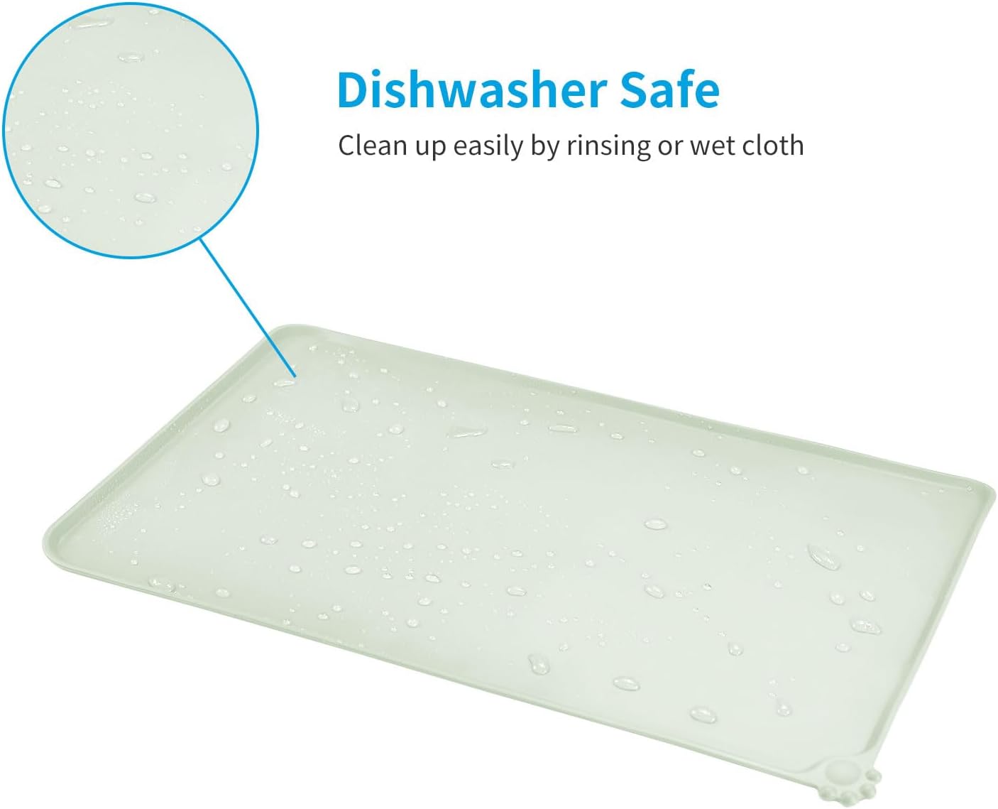 AUDWUD Silicone Waterproof Pet Feeding Mats,Anti Slip Bowl Pad,Dog Mat for Food and Water