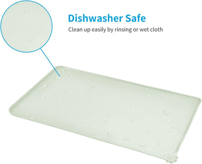 AUDWUD Silicone Waterproof Pet Feeding Mats,Anti Slip Bowl Pad,Dog Mat for Food and Water