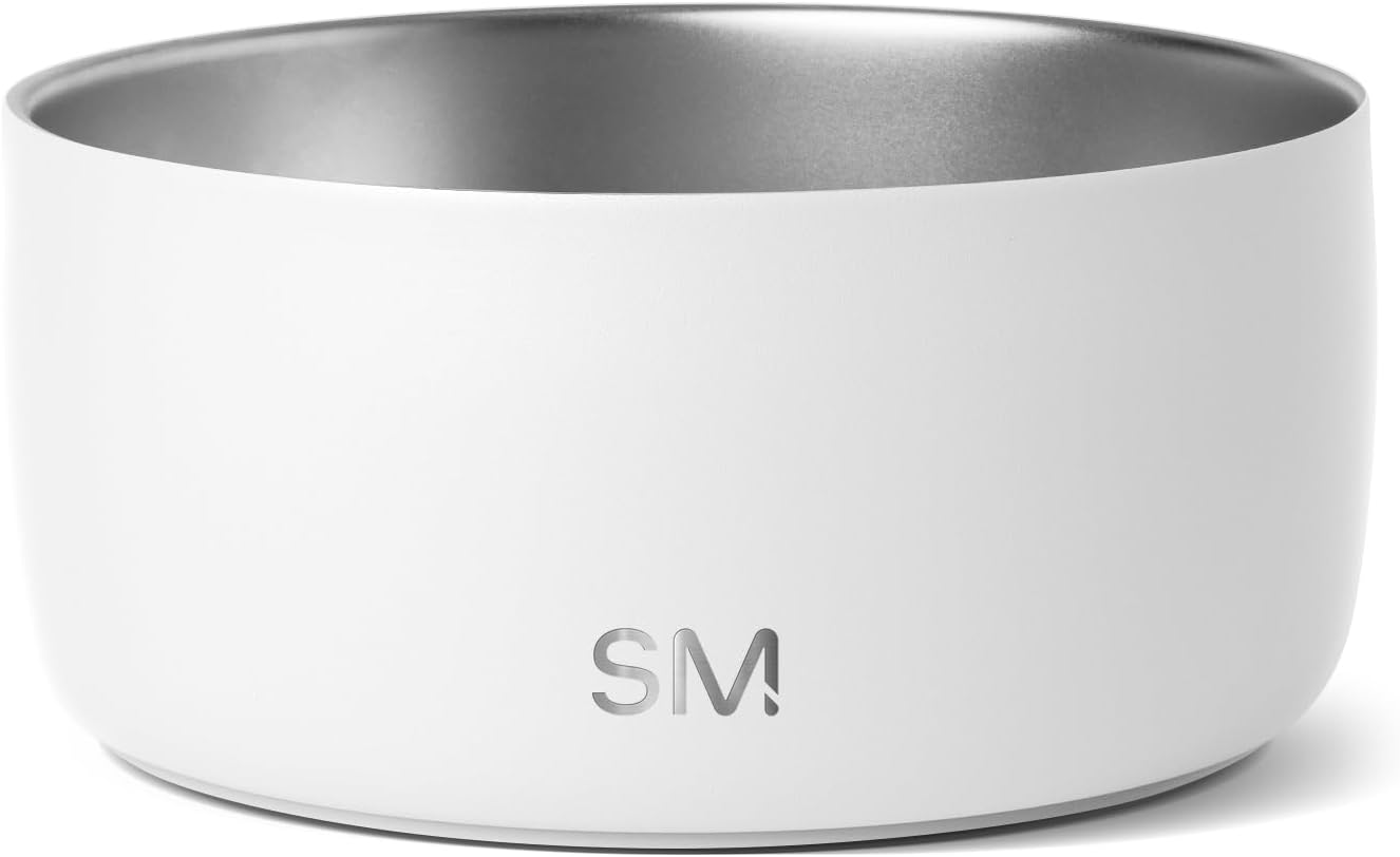 Simple Modern Stainless Steel Pet Water Bowl for Dogs & Cats | Reusable Insulated Stainless Steel Food Bowls for Dog Cat | No Tip No Slip BPA Free | Bentley Collection | Medium (32oz) | Almond Birch