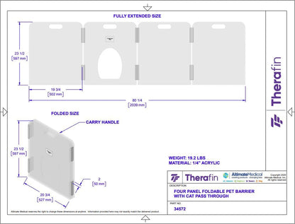 Pet Barrier (3-Panel) | Free-Standing Pet Gate | Foldable | Protect Your Indoor Living Spaces, Decorations, and Important Items from Pets | Made in The USA