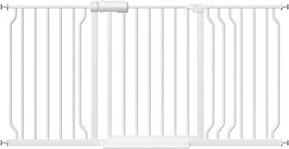 Extra Wide Baby Gates for Doorways 71.65"-85.82" Extra Wide Baby Gate Dog gate Pressure Mounted No Drilling with Walk-Through, Auto-Close & Dual-Direction Swing for Large Wide Opening Black