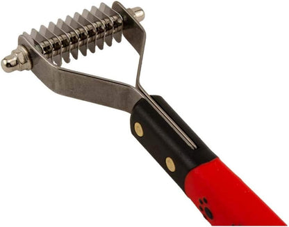 RYAN'S PET SUPPLIES Paw Brothers 13-Blade Coarse Double Wide Dematting Undercoat Rake for Dogs and Cats, Professional Grade, Dog Shedding Brush, Stainless Steel Blades, Rounded Gentle Teeth