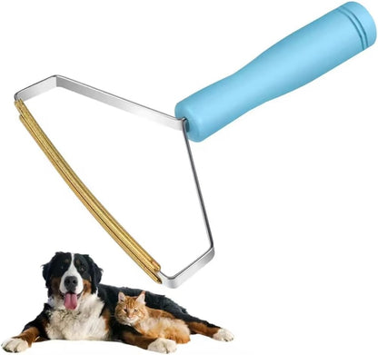 Pet Hair Remover Tool,Cleaner Pro Pet Hair Remover,Cat Hair Remover Multi Fabric Edge and Carpet Rake Scraper -Dog Hair Remover for Rugs,Couch & Pet Towers, Blue