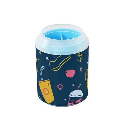 Dog Paw Cleaner Cups for Dogs Pet Foot Washer Paw Scrubber for Medium Small Dogs Cats Cleaning Cup Cute Yellow Fiesta Guitars Cacti and Ethnic Birds