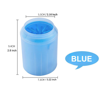 Dog Paw Cleaner for Large/Petite Paw Washer Easy to Use & Clean Portable Dog Paw Cleaner Cup Foot Washer with Silicone Washers (L, Blue)