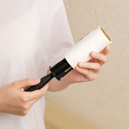 Flat Sticky Lint Roller for Couch Desk Chair Dog/Cat Bed Balliard Table Lint Roller for Pet Hair Lint Remover T Shape Handle with 4 Refill Rolls (Navy Black)